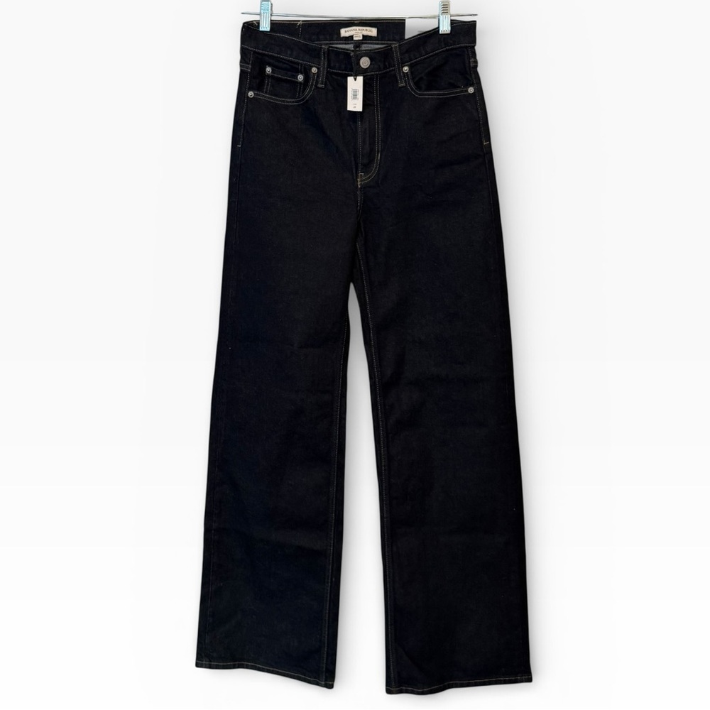 Banana Republic The Icon Classic Wide-Leg Jeans Dark Indigo Size 28L (6 US) - Picture 3 of 12